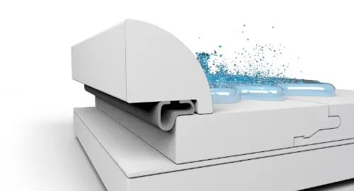 Uniclic water-tight joint locking system for hard surface laminate flooring